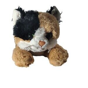 Calico Cat Realistic Kitten GREEN EYES Bearington Plush CALLIE Soft Kitty 14”